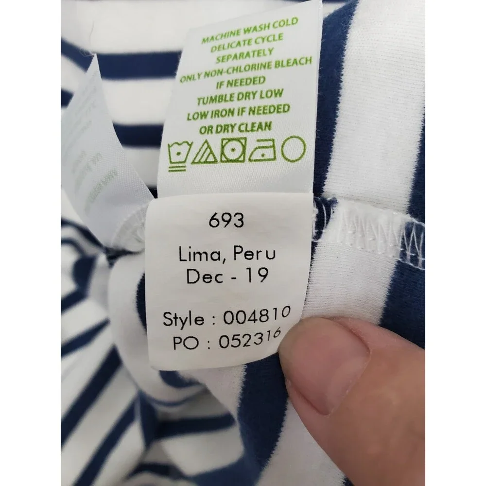 Lilly Pulitzer High Tide Navy Perfect Stripe Puff Sleeve Anabella Shirt Dress S - Picture 7 of 7